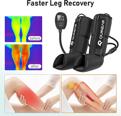 QUINEAR Leg Recovery System for Athletes, Air Compression Recovery Boots Massager for Circulation and Pain Relief - 9 Intensities 60-140 mmHg - FSA-HSA Eligible