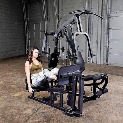 Body-Solid (EXM2500BLPS/300) Multi-Station Home Gym Machine, Arm & Leg Strength Training Functional Exercise Workout Station, 310lbs. Black Weight Stack with Leg Press