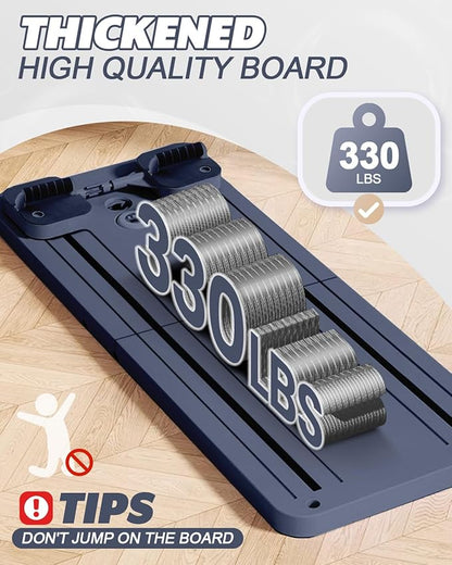 Pilates Board, Multi-Functional Ab Roller Board with Timer, Non-Slip Ab Machine with Slideway & Elbow Support, Easy to Store Ab Roller Board for Fitness Enthusiasts & Novices, Men, Women
