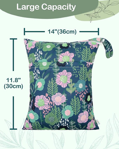 babygoal Floral Wet Dry Bags 3 Pack, Waterproof Travel Bags for Swimsuits, Beach, Pool, Gym,Food Storage and Wet Clothes,3LN45-B