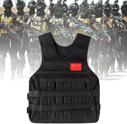 20KG Weighted Vest with 4Pcs Sand Bags（without weight）, Adjustable Training Waistcoat for Workout, Strength Training, Running, Fitness, Muscle Building