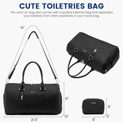 LOVEVOOK Travel Duffle Bag, Weekender Bag for Women with Toiletry Bag, Carry on Overnight Bag with Shoe Compartment, Gym Duffel Bag with Wet Pocket, Mommy Hospital Bags for Labor and Delivery