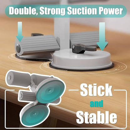 Sit Up Bar Foot Holder,Portable Sit Up Floor Holder, Sit Up Exercise Equipment,3 Level Adjustable, with 2 Strong Suction Cup and Elastic Pull Rope，for Abs Workout Aids,Feet and Leg Strength Training, Home or Office Use