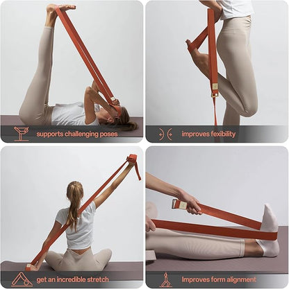 Yoga Straps 1.8M or 2.5M, Durable Cotton Yoga Straps for Stretching, Adjustable Yoga Belt Strap for Yoga, Dance, Gym Workouts