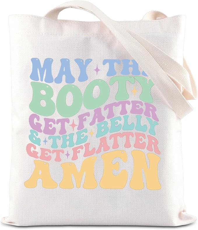 ENSIANTH Funny Gym Gift Fitness Sarcasm Tote Bag Peach Booty Gift Workout Motivation Shoulder Bag Weight Training Gift
