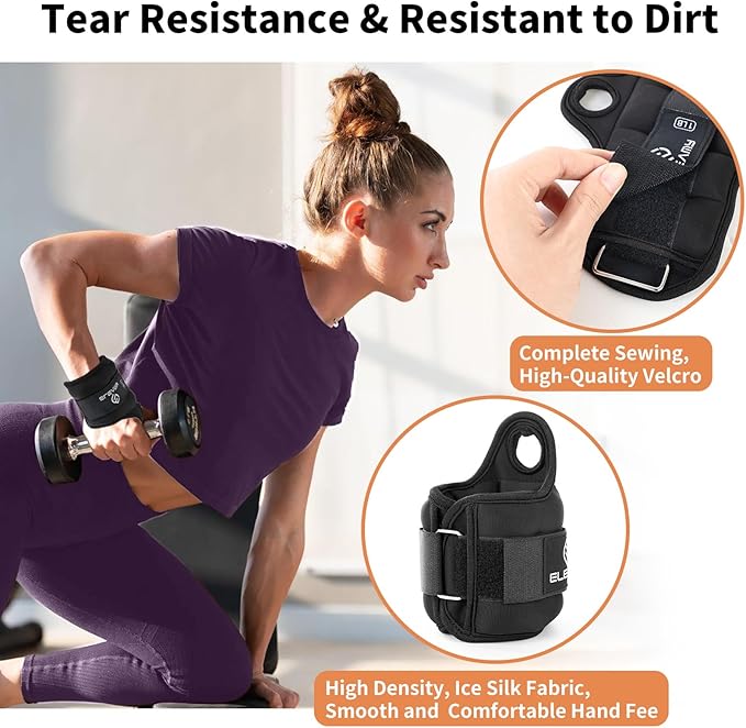 1 pair wrist weights with thumb loops and 1 pair ankle weights（total 2lb*4）