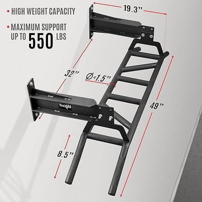 Yes4All Heavy Duty Wall Mounted Pull Up Bar – Multi-Grip Pull Up Bar Ceiling Mount / Ceiling Mount Pullup bar / Chin Up Bar for Home Gym Workout
