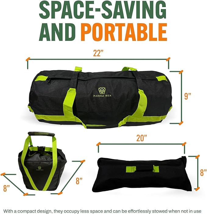 Sandbags for Working Out - 50 to 90 lbs - Adjustable Heavy Duty Equipment for Weight Training - 1 Outer, 3 Inner Sandbags - Portable Tough Workout - Non Slam