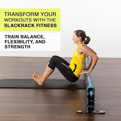 GIBBON Slackrack - Freestanding Outdoor or Indoor Slackline - Slack Line for Kids & Adults - Balance Trainer - Setup in 7ft or 10ft