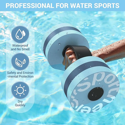 Sportneer Aquatic Exercise Equipment Water Aerobics Combo Set Includes High Density Water Weights Dumbbell Aqua Belt Water Ankle Weights for Pool Exercise Aquatic Therapy Pool Fitness Water Exercise