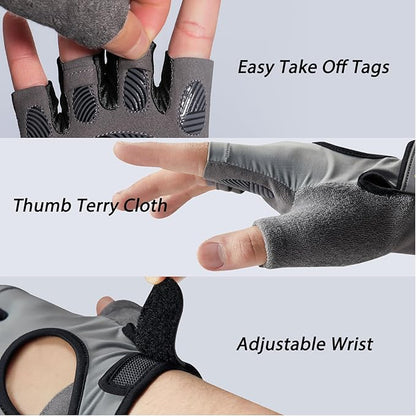 Workout Gloves for Women Men, Lightweight Weight Lifting Glove Breathable Fingerless Gym Gloves, Exercise, Fitness, Training, Cycling