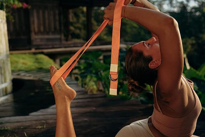 yogadesignlab YOGA DESIGN LAB | The Yoga Strap | Luxurious, Extra Long, Super Soft, Eco Printed | Studio Quality, Adjustable | Safely Stretch Further and Hold Longer | 8 ft Long