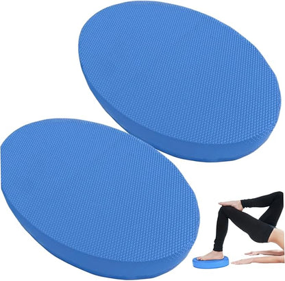 2Pcs Foam Balance Pad Oval Yoga Pad Cushioning Protection with Closed-Cell Structure 2in Thick Exercise Balance Pad Balance Pad Blue