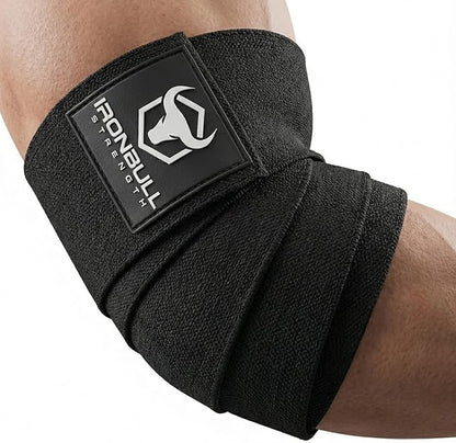 Elbow Wraps for Weightlifting (1 Pair) - 50" Elastic Elbow Braces for Weight Lifting - Elbow Support for Bench Press, Powerlifting, Fitness, & Gym Workout - Gym Elbow Straps Weightlifting - Elbow Compression Strap Brace