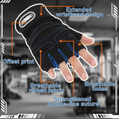 3 Pairs Weight Lifting Gloves for Men Women, Gym Workout Gloves with Full Palm Protection, Breathable Anti-Slip Fitness Glove for Training, Cycling, Pull-ups, Medium