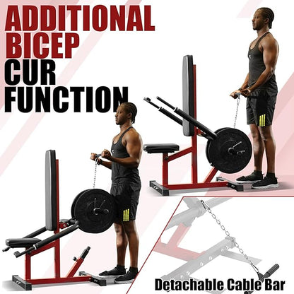 Mikolo Seated Dip Machine Plate Loaded - Tricep Dip Press & Cable Bar Combo for Home Gym, Strength Training, Chest, Biceps, and Triceps Workout, 400LBS Weight Capacity, Compact Design