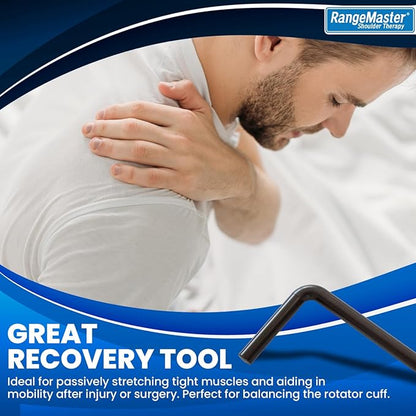 RangeMaster ShoulderWand Therapy Stretching Tool│Collapsible Stretching Bar│Physical Therapy Tool for Recovery and Increasing Motion (Black)