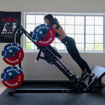 RitFit 3-in-1 Leg Press Hack Squat Machine for Home Gym, 1500LB Capacity, Compact Space-Saving Design with Multiple Hack Squat & Leg Press Angles