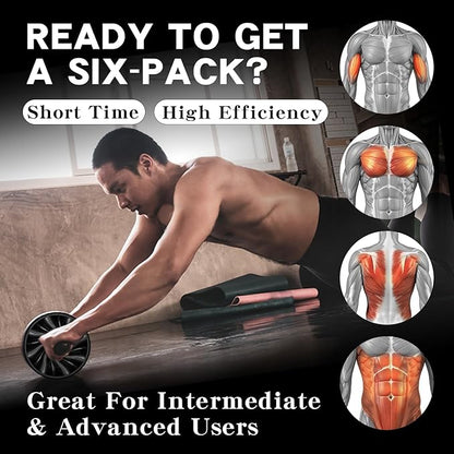 Ab roller wheel abdominal exercise core workout weight loss no noise easy to assembling light weight perfect home gym equipment for men & women