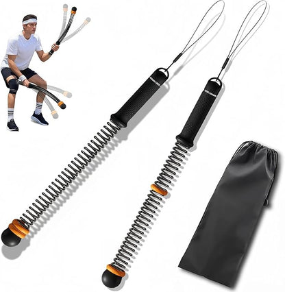 2Pcs Ropeless Battle Ropes for HIIT, Cardio, Strength & Low-Impact Training, Portable Weighted Home Gym Equipment Non-Slip Handle, Cordless Battle Ropes for Men & Women, Upgrad Battle Rope with Bag