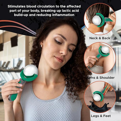 PRIME Fitness Cold Massage Roller Ball | Cold Therapy | Ice Roller Ball with Handle | cryo Stick | Relieve Muscle Pain (Green)