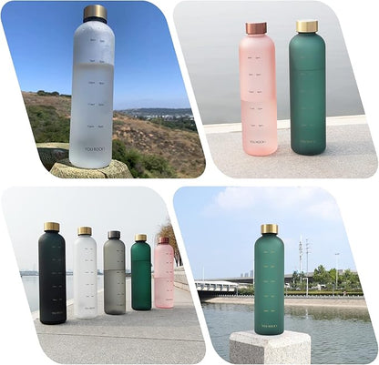 32oz Water Bottles with Times to Drink, Motivational Water Bottle with Time Marker, BPA Free Reusable Water Bottle with Hydrating Reminder for Gym Fitness Workout Travel