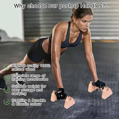 Wooden Parallettes Bars for Calisthenics - Handstand Push Up Bars for Training, L-Sit & Dip Workouts - Portable Fitness Equipment for Home Gym