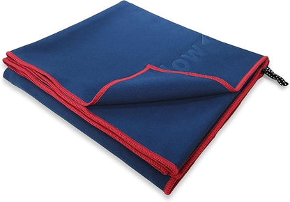 Flow Hydro Sport Towel - Microfiber Quick Dry Swimming Towels for Swim, Pool, Triathlon, and Other Water Sports in Medium, Large, XL, and Hooded Sizes (Navy, X-Large (72" x 40"))