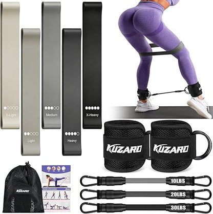 Ankle Resistance Bands with Cuffs, Resistance Bands Set for Working Out, Leg and Glute Exercise Bands – Home Gym Workout Equipment for Women, Booty Building, Pilates, Rehab, Physical Therapy