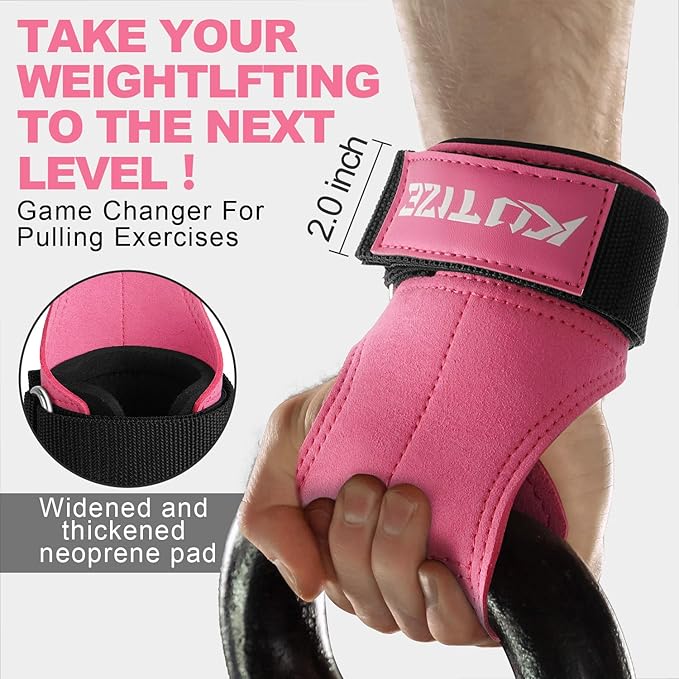 Lifting Straps, Weight Lifting Wrist Wraps for Weightlifting, Heavy Powerlifting, Deadlifts, Rows, Pull Ups, Adjustable Neoprene Padded Gym Workout Strength Training Wrist Hooks for Men/Women