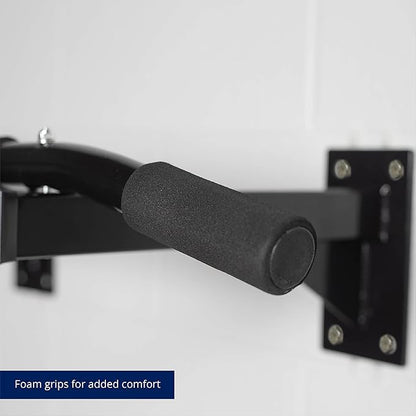 Titan Fitness 3 Position Wall Mounted Pull Up Bar ChinUp Mount Foam Grip Handles Multi Function Home Gym Exercise