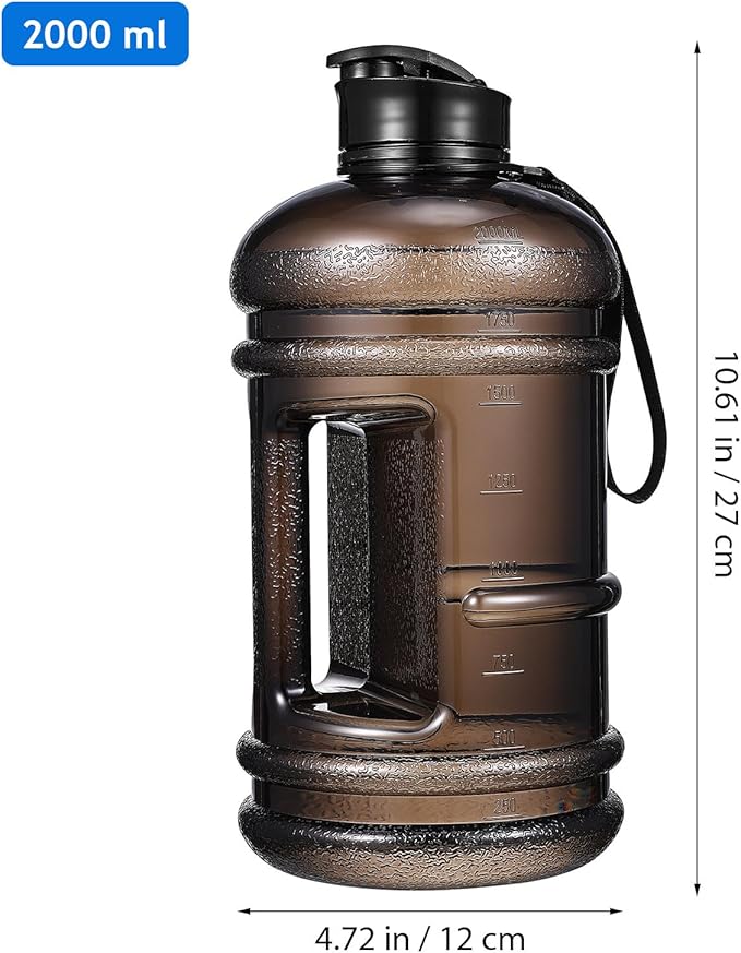 Portable Water Bottle for Fitness 73oz Large Capacity Sports Water Jug with Black Cap Gym Outdoor Hydration Bottle