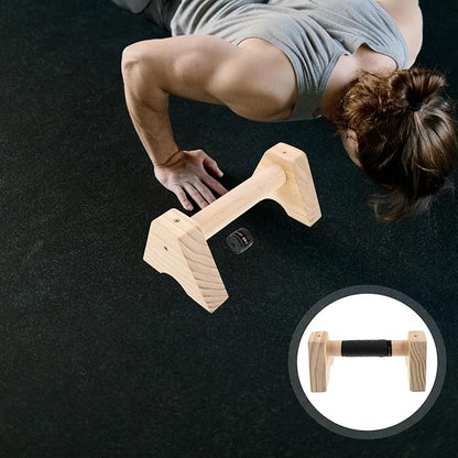 Wooden Pushup Bars Parallettes 30cm Beech Wood Push up Handles for Men Women Floor Workout Handstand Trainer Strength Training Calisthenics Equipment
