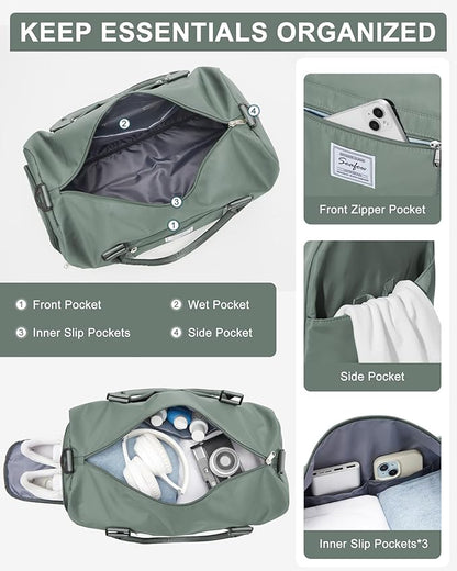 Gym Bag Womens,Travel Duffel Carry on Bag Sport Tote Bag Weekend Overnight Bag