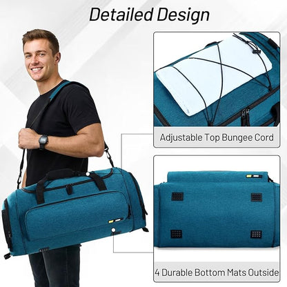 MIER Large Gym Bag for Men Sports Duffle Bag with Shoe Compartment 60L Lightweight Duffel Bags for Workout Fitness Travel