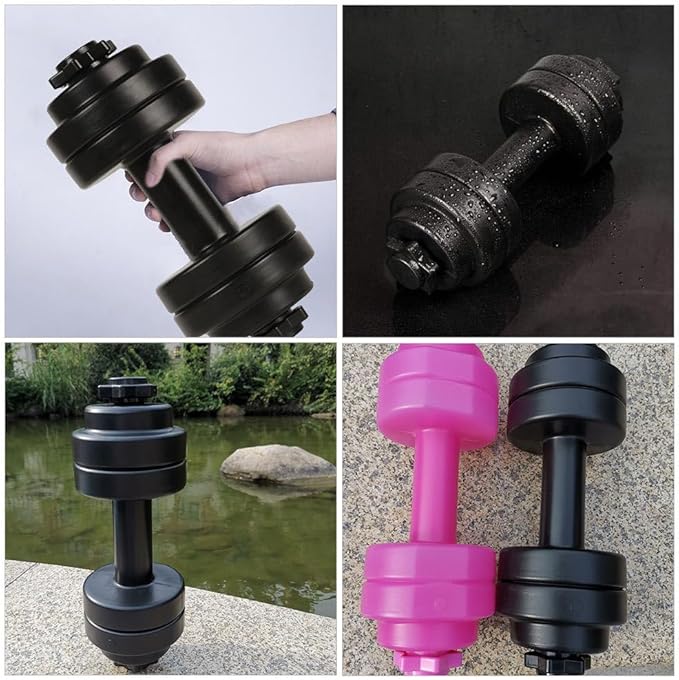 GANAZONO Dumbbell Shaped Fitness Water Bottle 2-Pack Leak Proof Sports Water Kettles Filled with Liquid for Yoga Workout 10.43X3.74X3.74In Wear-Resistant Odorless Design