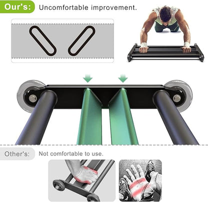 SELEWARE Glute Ham Glider Heavy Duty Ab Glute Glider Machine, Exercise Wheels for Smooth Hamstring Curl Abdominal and Leg Workouts, Multifunctional Ab Glute Machine for Home & Commercial Gym