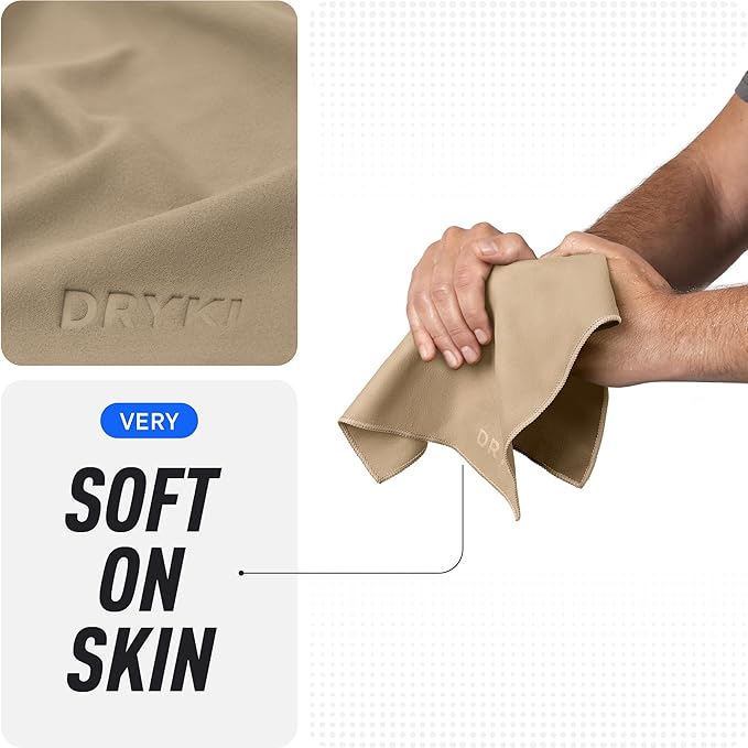 Sweat Absorbing Handkerchiefs - The Original Pocket-Sized Sweat Towels - Quick-Dry Microfiber Sweat Rags for Face, Hands, & Body - Men & Women - Gym, Sports, and Work (Tan: 5 Pack)