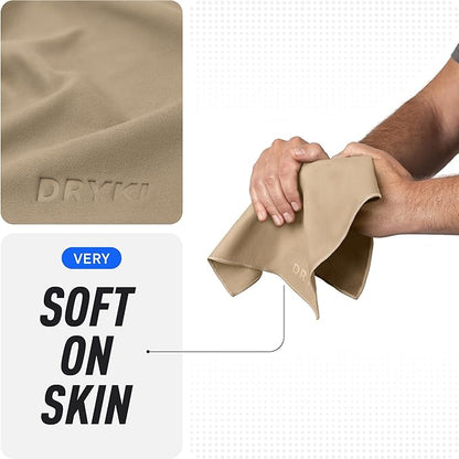 Sweat Absorbing Handkerchiefs - The Original Pocket-Sized Sweat Towels - Quick-Dry Microfiber Sweat Rags for Face, Hands, & Body - Men & Women - Gym, Sports, and Work (Tan: 5 Pack)