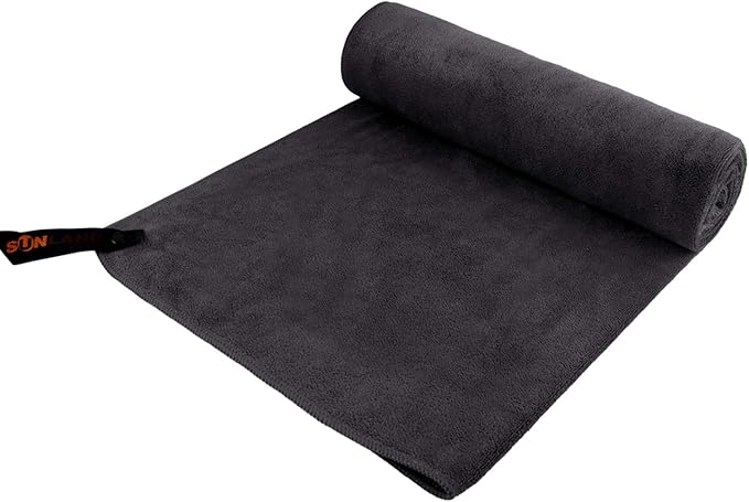 SUNLAND Microfiber Gym Bath Towel Ultra Soft Travel Camping Towel Super Absorbent Swimming Sport Towels with Carry Bag for Adults and Children