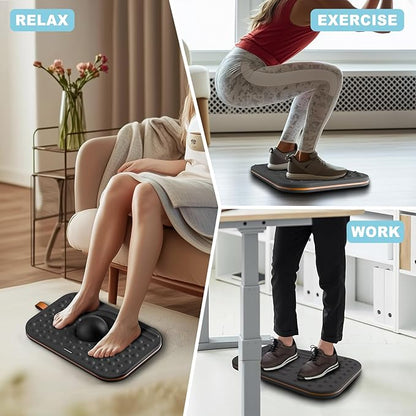 Balance Board For Standing desk, 2-in-1 Dual-Sided Balance Stability Trainer & Anti-Fatigue Standing Mat,Calf Stretcher,Exercise Balance,For Home,Gym,Office