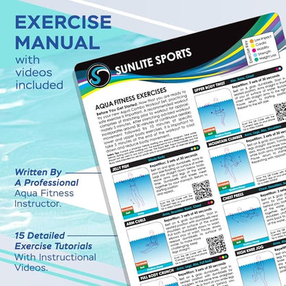 Sunlite Sports Water Workout Combo Set, High Density Water Weights for Pool Exercise, Dumbell, Swim Belt, Aerobics Equipment, Aqua Jogger Belt, Pool Fitness, Aqua Therapy & Exercise