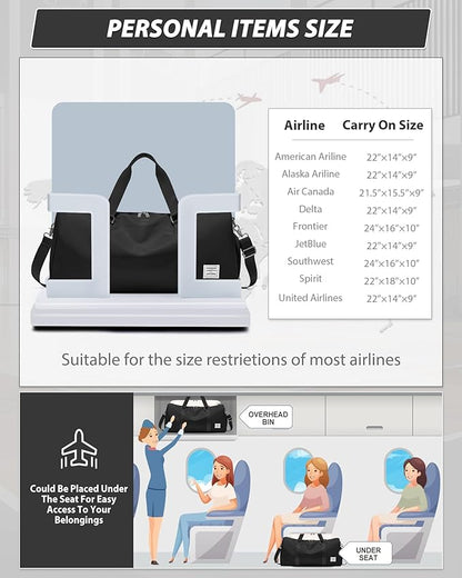 Gym Bag Womens,Travel Duffel Carry on Bag Sport Tote Bag Weekend Overnight Bag
