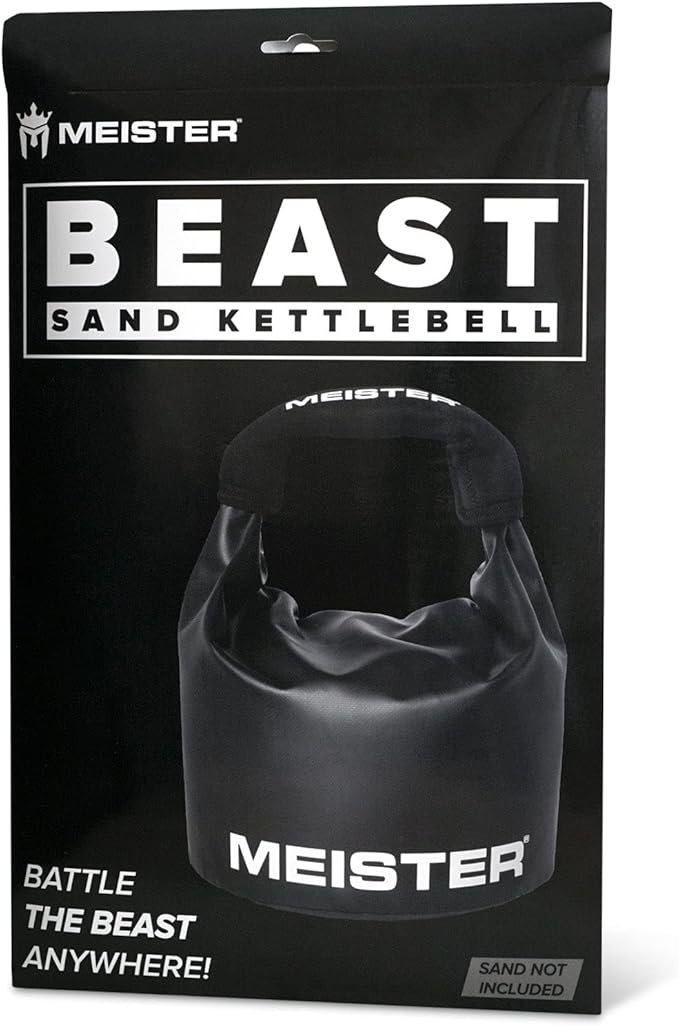 Meister BEAST Portable Sand Kettlebell - Soft Sandbag Weight - 35lb / 15.9kg - Black