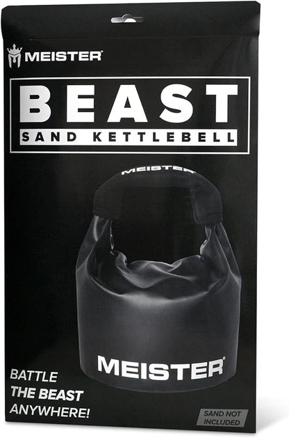 Meister BEAST Portable Sand Kettlebell - Soft Sandbag Weight - 35lb / 15.9kg - Black