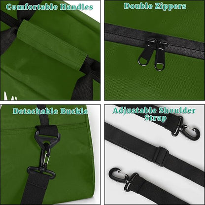 Personalized Martial Art Bag Duffel Bag for Boys Girls, Custom Taekwondo Karate Bag for Travel Weekender Practice Green