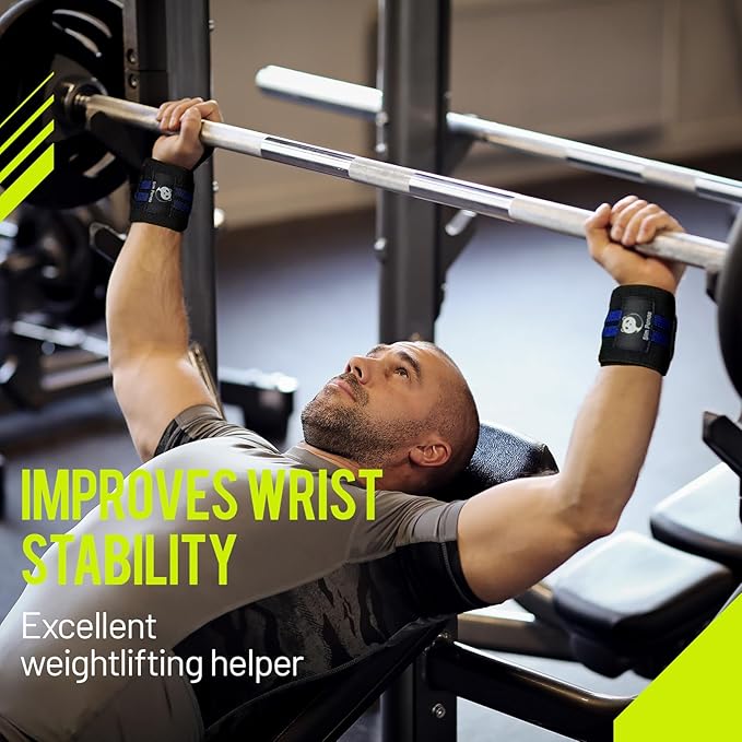 Slim Panda Wrist Wraps for Powerlifting & Weightlifting - Adjustable 18" Straps with Thumb Loops | Heavy Duty Wrist Support for Deadlift, Bench Press, Squats, 1 Pair