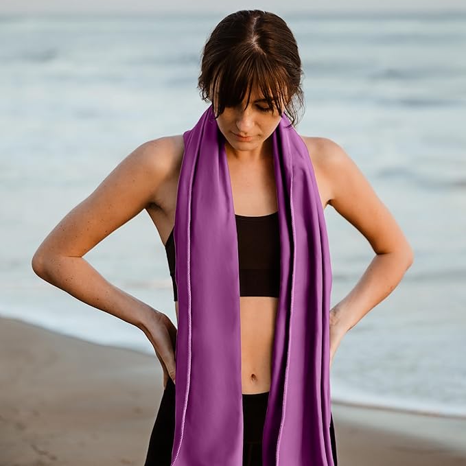 Hero Microfiber Large Beach Towel Compact for Travel (Magenta, 40" x 72") (Pack of 2)