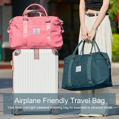 Womens travel bags, weekender carry on for women, sports Gym Bag, workout duffel bag, overnight shoulder Bag fit 15.6 inch Laptop (Large, Peacock Blue)