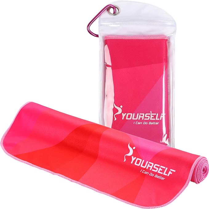 SYOURSELF Cooling Towel, Cooling Towels for Neck,40" x 12"Ice Towel for Instant Cooling Relief, Soft Breathable Chilly Towel, Perfect Yoga, Golf, Sports(Geo)